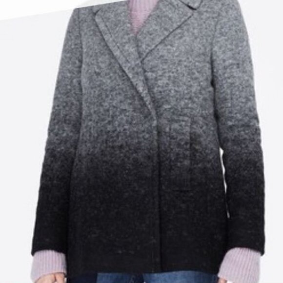 Armani Exchange Ombre Black /Gray Wool Pea Coat, Size S, Excellent Condition - Picture 15 of 15